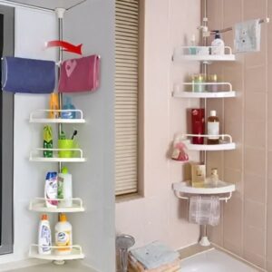 Multi Corner Shelf – 4 Tier Multi Use Rack Corner Shelf Holder Shelves Adjustable Storage Space Saver Organizer for Kitchen, Bathroom, Toilet