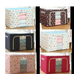 Large Capacity Storage Box Foldable Clothes Organizer Case 66L | Multi-Color Household Storage Organizer with Lid