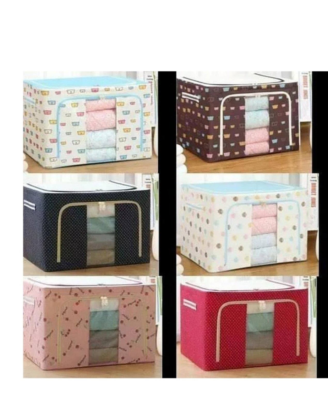 Large Capacity Storage Box Foldable Clothes Organizer Case 66L | Multi-Color Household Storage Organizer with Lid