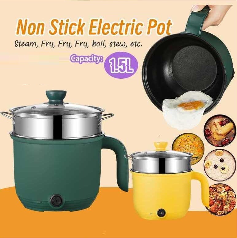 Small Electric Pot – Electric Cooker Stainless Steel Multifunctional Electric Pot Cooker – Ideal for Dorms, Kitchen & Office