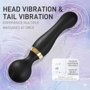 Dual Head Sports Massager – 8 Speeds, 20 Vibration Patterns, 360° Rotating Waterproof Rechargeable Body Massager for Deep Tissue Pain Relief & Relaxation (Multicolor)