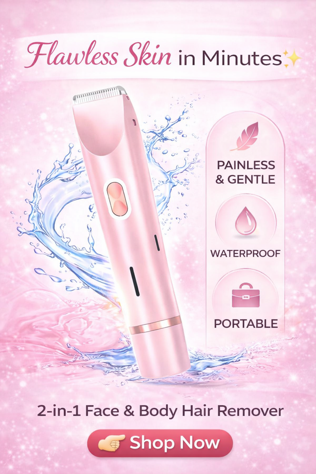 2-in-1 Rechargeable Hair Remover for Women & Men (Face & Body Use) - Image 4