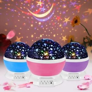 Colorful Star Master Projector Night Light | Auto Rotating Galaxy Sky Lamp | LED Starry Night Light for Bedroom, Kids & Home Decor
