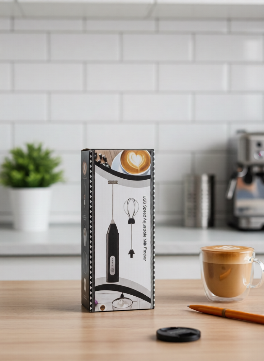 USB Speed Adjustable Milk Frother | Rechargeable Handheld Coffee & Milk Foam Maker for Cappuccino, Latte & Hot Chocolate - Image 3