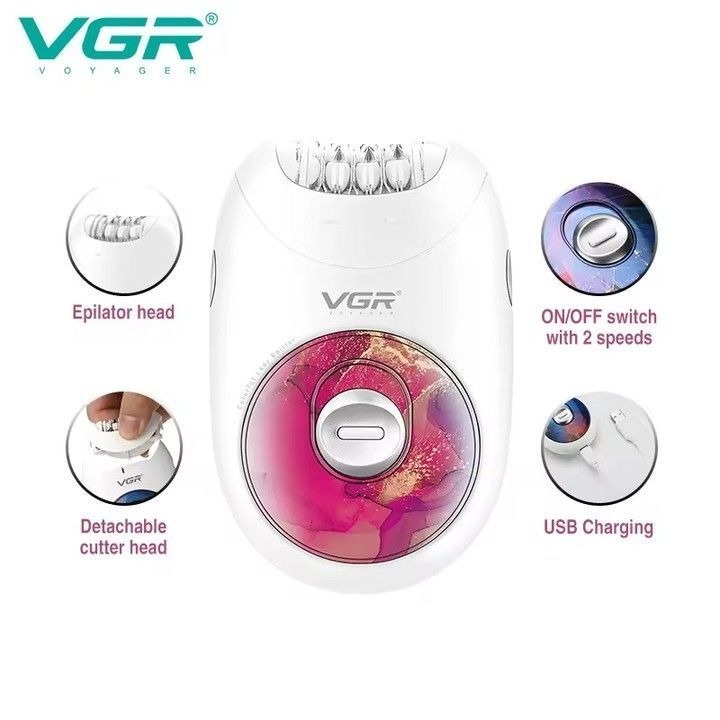 Epilator | VGR V-706 Epilator | VGR Epilator | Portable Chargeable Epilator | Cordless VGR Epilator - Image 4