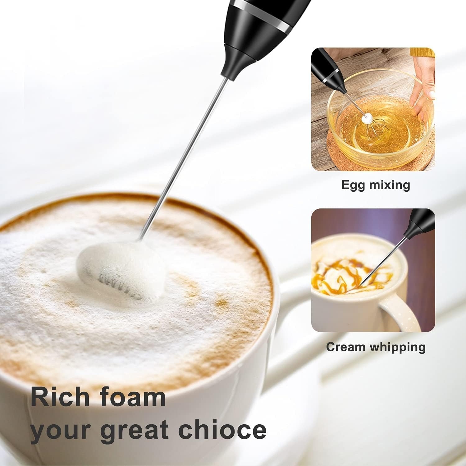USB Speed Adjustable Milk Frother | Rechargeable Handheld Coffee & Milk Foam Maker for Cappuccino, Latte & Hot Chocolate - Image 5